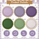 96 Pcs Sage Green Purple Paper Plates 9 Inch Lavender Scalloped Paper Disposable Dinner Dessert Plates for Birthday Wedding Bridal Party Supplies, 6 Colors