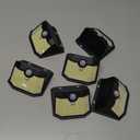 HMCITY 120 LED Outdoor Solar Lights with Motion Sensor and 3 Lighting Modes, IP65 Waterproof Wide Solar Wall Lights Ideal for Garden Patio Yard (Front Button 6Packs, Black Shell-Daylight White)