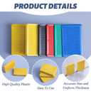 Pangda 300 Pieces Structural Tile Plastic Shims for Leveling 1/13'', 1/9'', 1/7'', 1/5'', 2/5'' Plastic Flat Furniture Shims for Toilet Door, Yellow Red Black Green and Blue