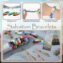 Sayglossy 36 Sets/144 Pcs Father's Day Christian Gifts for Men Bulk Religious Gift Set with Bible Verse Pens Salvation Silicone Bracelets Roman Road Cards for Dad Pastor Church Ministry (Bamboo)