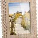 Gurfuy 5x7 Picture Frame Display Pictures 5x7 Without Mat - Wooden Photo Frame for Wall or Tabletop Display, Vertical for Table Top Display and Wall Mounting Hanging Nature