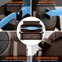 QUOBAS Outdoor Extension Cord Cover, Weatherproof Electrical Connection Box with Lockable Latches and Mounting Holes for Outdoor Sockets, Plugs, Outlets, Holiday Lighting, Power Tools, Brown