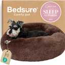 Bedsure Calming Dog Bed for Small Dogs - Donut Washable Small Pet Bed, 23 inches Anti-Slip Round Fluffy Plush Faux Fur Large Cat Bed, Fits up to 25 lbs Pets, Coffee