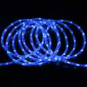 DINGFU 50ft 360 LED Waterproof Rope Lights, 110V Connectable Indoor Outdoor Blue Rope Lights for Outside, Deck, Patio, Pool, Camping, Bedroom Decor, Landscape Lighting and More (Blue)