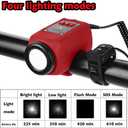 Electric Bike Horn Bike Light 2 in 1; 110 dB Bicycle Horn 5 Sound Modes with Rechargeable Battery Waterproof Bicycle Light with Horn for Kids Boys Adults Mountain Bike