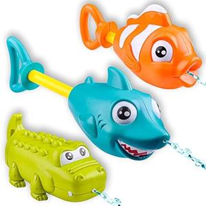 JOYIN 2 Pack Animal Water Guns for Kids, Assorted Colors, 7.5in Long, Easy to Fill and Shoot, Durable Plastic, Water Soakers for Kids Swimming Pool Beach Outdoor Activity Fighting Play Toys
