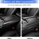 INTGET Armrest Box Trim Cover for 2026 Toyota Grand Highlander Accessories 2024 2025 ABS Carbon Fiber Center Console Storage Box Panel (Armrest Lid Cover, Carbon Fiber Pattern)