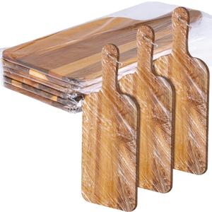 6 Pcs Cutting Board Set with Handles Laser Engraving Wooden Charcuterie Kitchen Plain Serving Chopping Board Bulk for DIY Housewarming(Acacia Wood, 15 x 7 Inch)