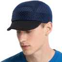 Mesh Golf Hats Men Women - Breathable Adjustable Baseball Cap - Sports Fitted Performance Hat for Outdoor Running (Blue)
