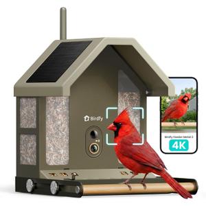 Birdfy Smart Bird Feeder with Camera, 4K UHD Video, Dual-Band 2.4/5GHz Wi-Fi, Solar Powered, AI Identification Lifetime Free, Bird Watching Gift for Bird Lovers