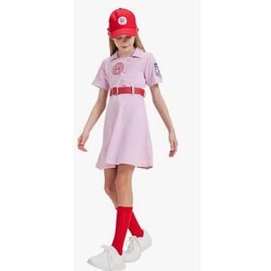 Snirczs Girls Baseball Dress Uniform Set with Cap, Halloween Costume (Small)