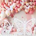 Yousoontic 2 Pcs Large Wooden Butterfly Props - 20" and 17.5" Standing Wings Cutout Backdrop Decoration for Birthday, Baby Shower, Wedding Party(White)