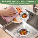 500 PCS Disposable Drain Covers Mesh Sink Strainer Bags, Kitchen Sink Drain Strainer, Sourdough Drain Catcher with 3 Small Brush, Fit All Drain Sinks for Kitchen, Bath, Tub, Anti-Clogging