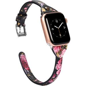 Wearlizer Slim Rivet Leather Compatible with Apple Watch Bands 41/40/38/44/45/46/49/42mm Women Men Dressy Thin Strap Wristbands Bracelet for iWatch Series 11 10 9 8 7 6 5 4 3 SE/Ultra 3 2 1