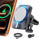 ESR for 15W MagSafe Car Mount Charger with CryoBoost, Made for Apple-Certified, for MagSafe Car Mount, Magnetic Wireless Car Charger for iPhone 17/16/15/14/13/12, Fast Charging, Phone-Cooling Charger