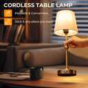 Rechargeable Cordless Table Lamp: Battery Powered Lamp,3 Level Brightness - Bedside Night Lamp, Ambient Light for Restaurant, Home, Bedroom, Dining Room, Camping, Cafe(Gold)