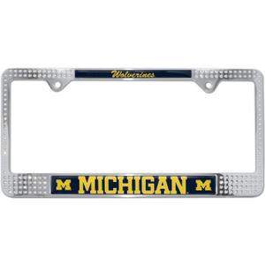 Elektroplate University of Michigan Wolverines Crystal Metal License Plate Frame