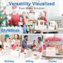 2 x 8 Pcs Bakery Boxes 6-In with Windows, Cookie Boxes White for Chocolate Covered Strawberries, Treats, Donuts, Cupcakes, and Candy Gift Giving 6x6x3 Inch