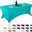 LZY Spandex Fitted Stretch Table Cover for 6 ft or 4ft or 8ft Folding Table, Rectangular Cocktail Tablecloth, Perfect for Party or Banquet