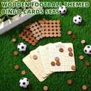 2 x Soulchen 4 Sets Soccer Bingo Game Wooden Soccer Themed Bingo Cards Ball Tic-tac-Toe Board Game Sport Theme Party Games for Family Night Birthday Party Favors Supplies