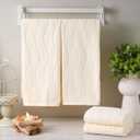 VitalCozy 4 Pcs Cream Color Hand Towels for Bathroom Wavy Striped Jacquard Decorative Towels 14x29 Inch 100% Cotton Soft Absorbent Boho Bathroom Decor for Kitchen Gift for Festival