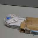 Cordless Vinyl Mini L Blinds 42" W x 64" H, 1" Slat White Horizontal Windows L Blind for Door, Shades, Camper, Light Filtering, Interiors, Arrive 1/2 Inch Narrower Indoor