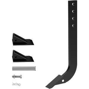 1 PCS Box Blade Shank, 18'' Scarifier Shank, 4 Holes Box Scraper Shank, Ripper Shank with 2PCS Removable Tapered Teeth and Pins, Adjustable Shanks Assembly for Replacement, Digging, Plowing