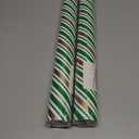 2 x MAYPLUSS Christmas Diagonal Stripe Gift Wrapping Paper - 17 Inch X 33 Feet - Classic Green and Luxury Gold Foil Crafty Stripe Gift Wrap for Holiday Wedding, Birthday Party Showers and Scrapbooking