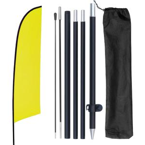 Yeload 7FT Blank Feather Flag Kit With Pole - Solid Color for Sublimation Business - Portable Aluminum Swooper for Outdoor Advertising (Yellow)