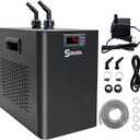 Aquarium Chiller 42gal, 1/10 HP Water Chiller 160L Fish Tank Hydroponics Cooling System with Quiet Design Refrigeration Compressor for Water Weeds Axolotl Jellyfish Coral Shrimp