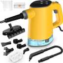 Steam Cleaner, Adjustable Handheld Steam Cleaner for Home, 10s Fast Heat-Up & 450mL Tank, Multi-Surface Portable Steamer for Cleaning Floor/Grout/Car/Kitchen & Bathroom Yellow