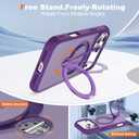 Case for iPhone 17 Pro Max with 360°Spin Stand,6.9" Purple