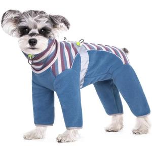 Dog Coats for Small Dogs, Warm Polar Fleece Dog Jacket, Winter Dog Coat Pullover, Small Dogs Winter Clothes, Dog Snow Jacket Onesie, Dog Vest for Small Medium Dogs, Cold Weather Dog Coat (Large, Blue)
