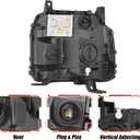 GMC Sierra 1500 Headlight Assembly 2016 2017 2018 Xenon Head Light with LED DRL Turn Signal Light Chrome Housing Clear Lens Left Driver Side GM2502453 84568272