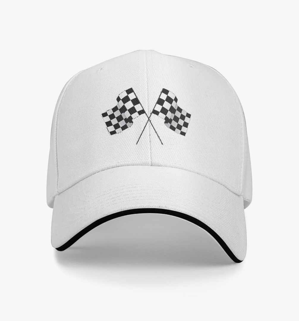 Men's Baseball Caps Checkered Flags Race Car Flag Pole Adjustable Dad Hat