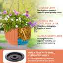 12 Sets Hanging Planters for Indoor and Outdoor Plants Self Watering Hanging Basket Flower Pots Plastic Plant Pots with Drainage Hole and Absorbing Tray(Terracotta,12 Inch), One Piece is Broken