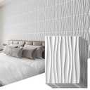 Art3d 24-Pack 3D Wall Panels for Interior Home Dcor, PVC Wavy Textured Accent Wall Paneling for Living Room Bedroom TV Backdrop Office, 15.7 x 11.8 Inch 
