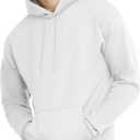 Hanes EcoSmart Hoodie, Midweight Fleece, Pullover Hooded Sweatshirt for Men (X-Large, White)