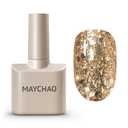 MAYCHAO Gold Glitter Gel Nail Polish, 15ML Diamond Sparkly Shiny Gold Gel Polish UV LED Soak Off Light Cure Nail Varnish for Women Girls Nail Art Starter Manicure Salon DIY at Home, 0.5 OZ