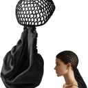 2 In1 Wrap Cap Bonnet Reversible, Adjustable Hair Wrap Cap Nettie Band Net, Double Layered Long Hair Silk Press Set Braid Bonnet for Curly Black