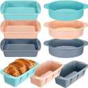 Baderke 9 Pack Silicone Baking tray Set Includes Silicone Round Cake Pan, Square Cake Pan and Bread Loaf Mold, Non Stick, Easy Release, Heat Resistant for Baking Cakes Brownies Cheesecakes