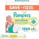 Pampers Baby Wipes, Sensitive, Water Based Wipe, Clinically Proven, Hypoallergenic, and Unscented for Babies, 1344 Wipes Total (16 Flip-Top Packs) [Packaging May Vary]