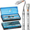 VIBELITE Extendable Magnetic Flashlight with Telescoping Magnet Pickup Tool-Cool Gadget Valentines Day Gifts for Him, Men, Teen Boys, Dad, Father, Mechanic, Boyfriend, Women, Silver, 2 Pack