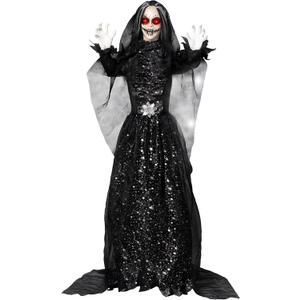 JOYIN 5.6ft Halloween Decorations Animatronics Bride Ghost, Life-Size Animated with Creepy Sounds and Light-up Eyes for Yard Lawn Garden Outdoor Indoor Haunted House Props Holiday Decor