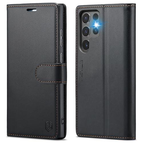 FLIPALM Wallet Case for Samsung Galaxy S25 Ultra, RFID Blocking Credit Card Holder, PU Leather Folio Flip Kickstand Protective Shockproof Cover for Galaxy S25 Ultra (Black)