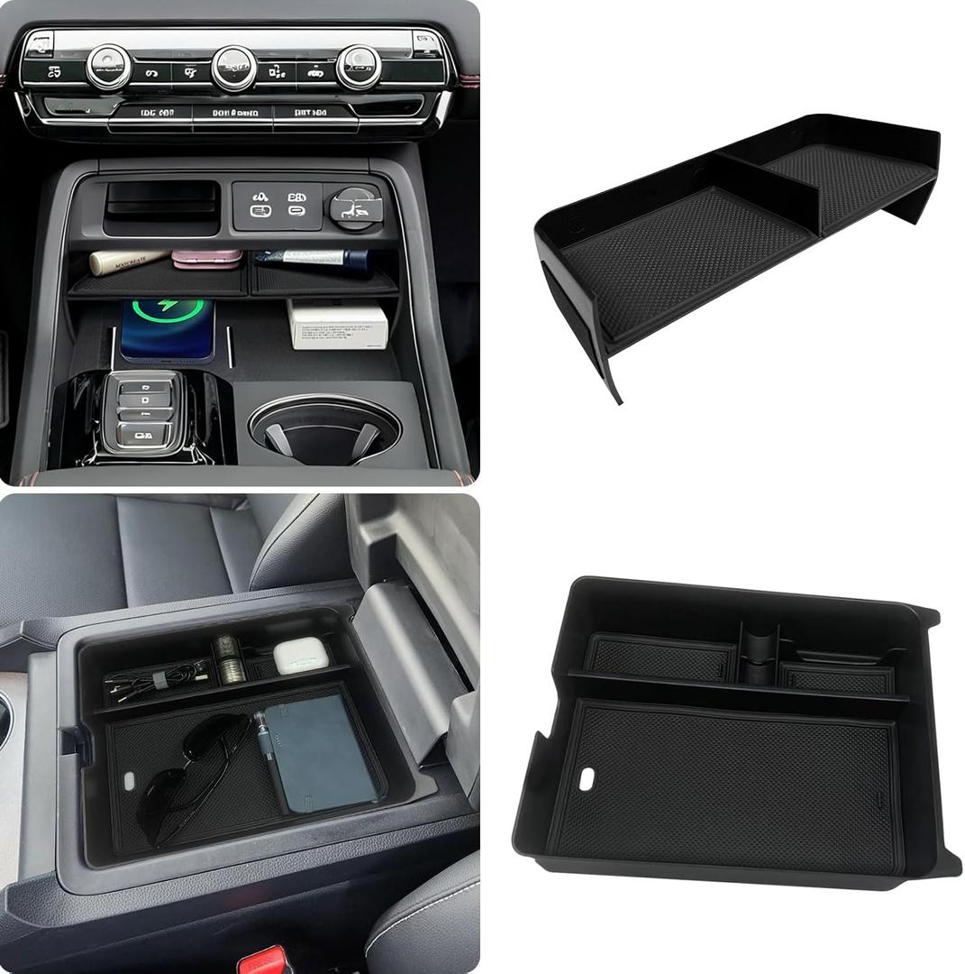 Zxiaochun 2PCS Center Console Organizer Compatible with 2023 2024 2025 2026 Honda Pilot & 2026 Honda Passport Interior Accessories, Armrest Box Tray Gear Shift Storage Tray