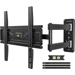 USX MOUNT Swivel TV Wall Mount for 26-60 Inch TVs up to 80 lbs, Single Articulating Arm, Full Motion TV Wall Mount Bracket with Swivel and Tilt, Max VESA 400x400mm