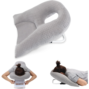 Newly Upgraded Face Down Pillow After Eye Surgery, Prone Pillow with Arm Hole for Face Down Sleeping, Retina and Vitrectomy Lying Pillow, Post Eye Surgery Recovery (Light Grey)