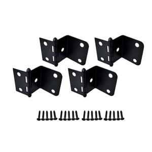 QCAA Durable Steel Semi-Concealed Hinge for Box, Chest & Cabinet, 1-1/2" Width x 1.2 mm Thickness, Matte Black, 4 Pack, Made in Taiwan