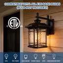 Extra Large Outdoor Light Fixtures Wall Mount Black Exterior Lights | 18.5" Extra Large Aluminum Outdoor Wall Lantern with Water Ripple Glass, Outside Garage Lights for Porch, Front Door, Patio